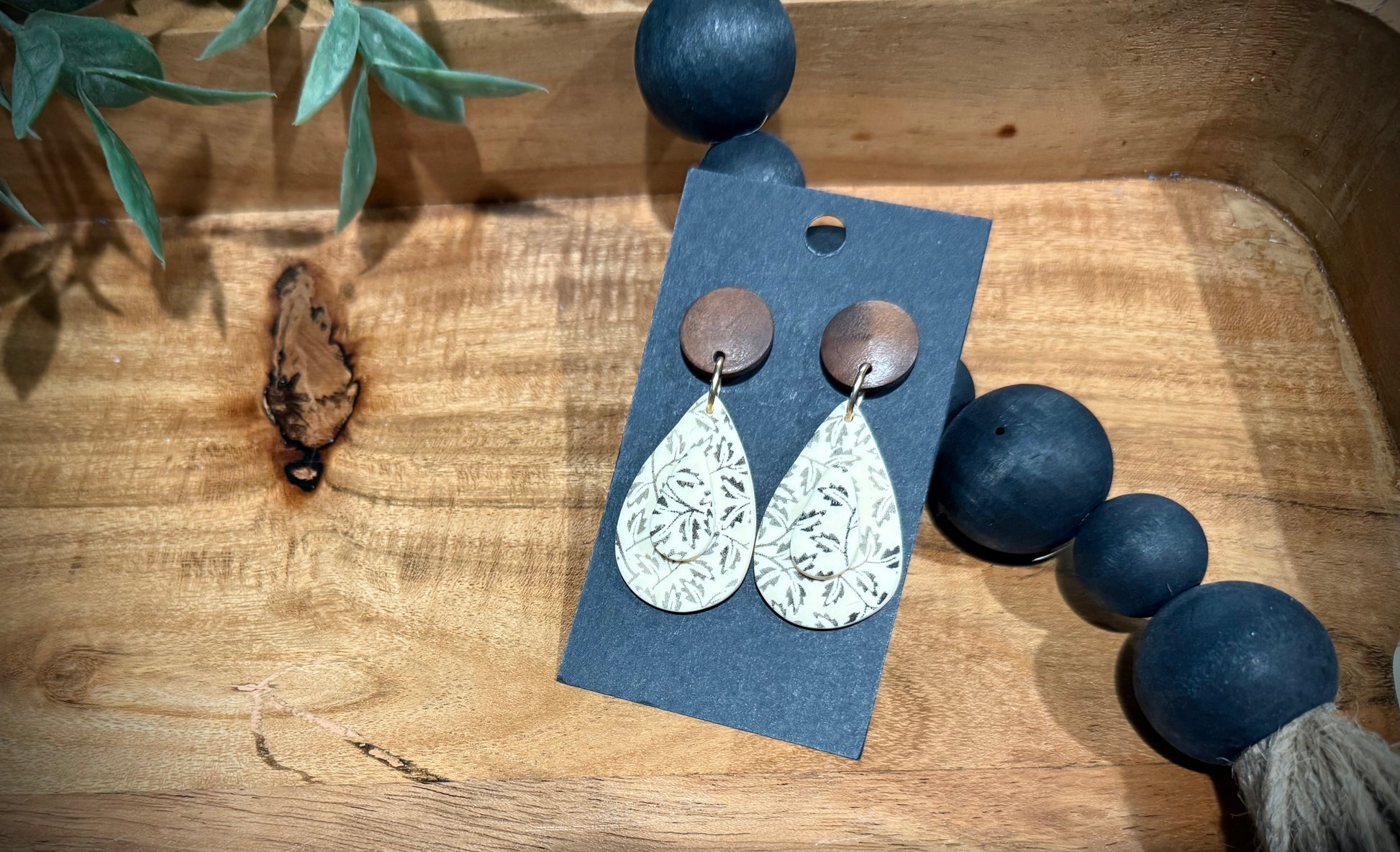 Boho- Cream Teardrop Dangle