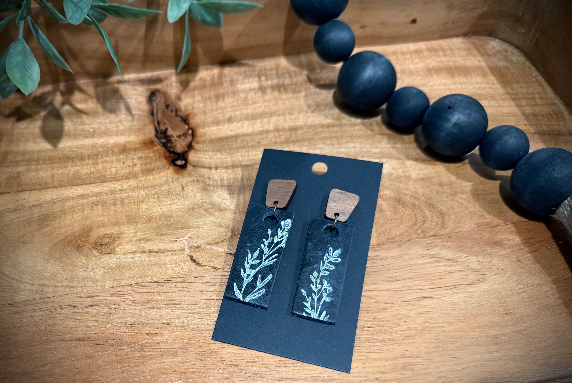 Boho- Thin Black Dangle