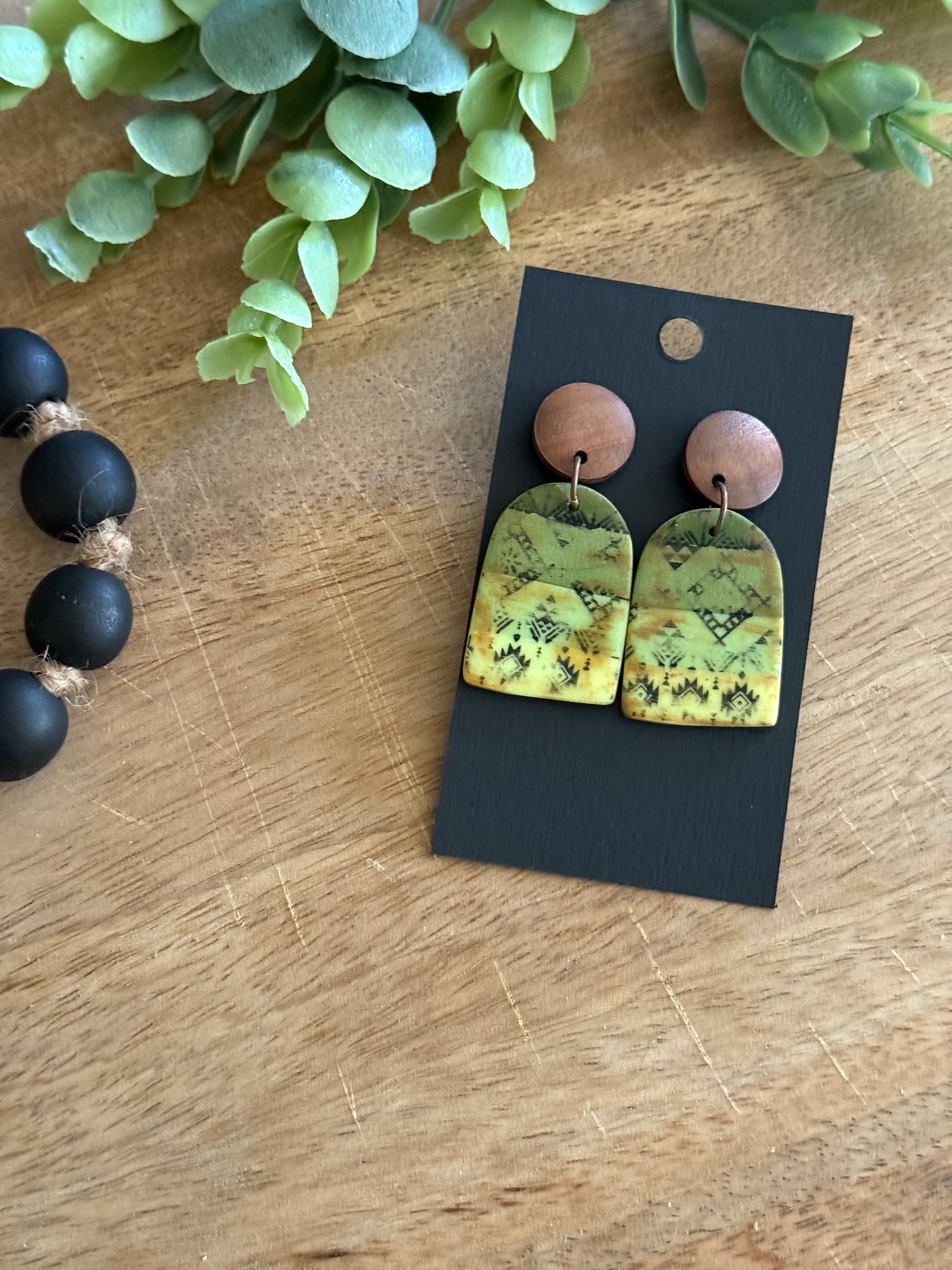 Green with Envy- Weathered Shades Dangle
