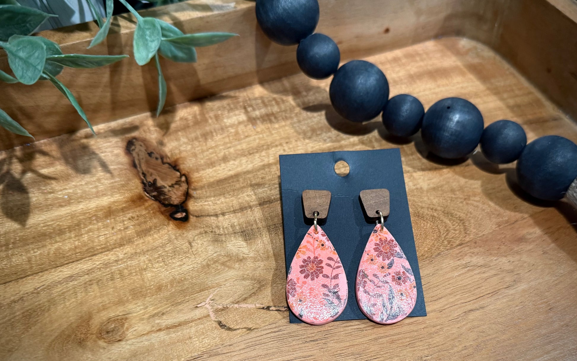 Tequila Sunrise- Floral Teardrop Dangle
